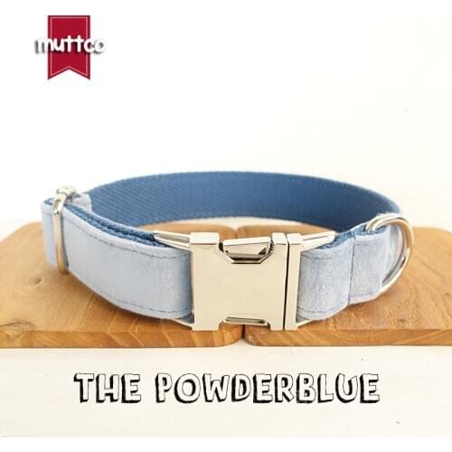 MUTTCO individual customized dog collar THE POWDERBLUE durable pet necklace collar for your house pet 5 sizes UDC081