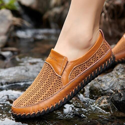 2020 Beach Shoes Quick-drying Loafers Men Mesh Sneakers Swimming Upstream Water Shoes Male Flats Driving Shoes Zapatillas Hombre