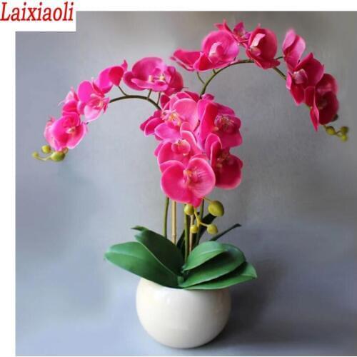 Full Rhinestone embroidery,pink orchid,sale diamond painting Cross Stitch plant flower diamond mosaic picture hobby home decora