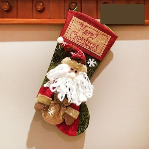 Christmas Stocking Large Xmas Gift Bags Fireplace Socks New Year Candy Holder Christmas Decor For Home