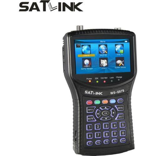 SATLINK WS-6979 DVB-S2 & DVB-T2 combo satellite finder spectrum analyzer satfinder meter 4.3 inch LCD WS6979