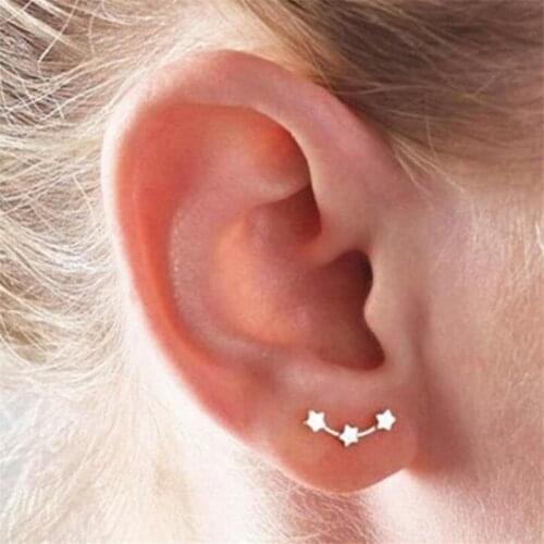 Fashion Elegant Star Shape Stud Earrings for Women Simple Design Charming Female Earrings Ladies Wedding Party Jewelry Gifts