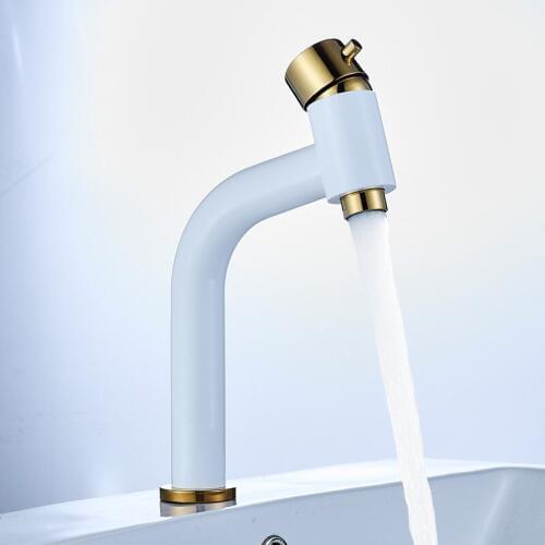 Bathroom Basin Faucets Brass Sink Mixer Taps Hot & Cold Rotate Handle Lavatory Water Crane Vessel Tap Deck Mount Kitchen Faucets