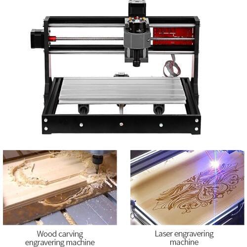 CNC 3018 Pro GRBL Control CNC Machine Wood Router Laser Engraver with Offline Controller ER11 5mm Extension Rod Woodworking Tool