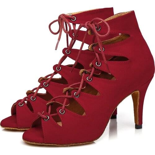 Dance Shoes For Girls Latin Dance Shoes Woman Salsa Shoes Dance Sneakers Ballroom Shoes High Heel Red Stripper shoes IDancing