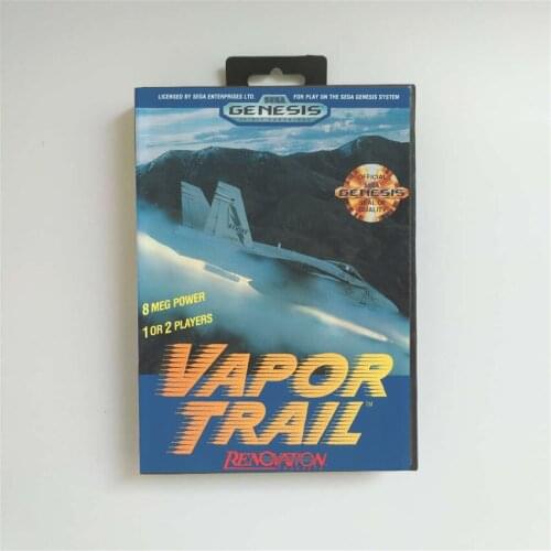 Vapor Trail - USA Cover With Retail Box 16 Bit MD Game Card for Sega Megadrive Genesis Video Game Console