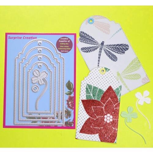 Surprise Creation Cutting dies Stitched Tags & Floral Scrapbook Metal Dies DIY Craft Stencil