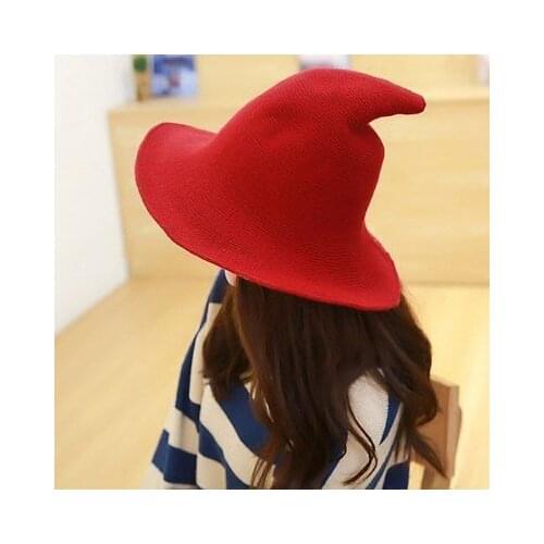 High Quality Sheep Wool Witch Hat Halloween Witch Hats Party Show cap