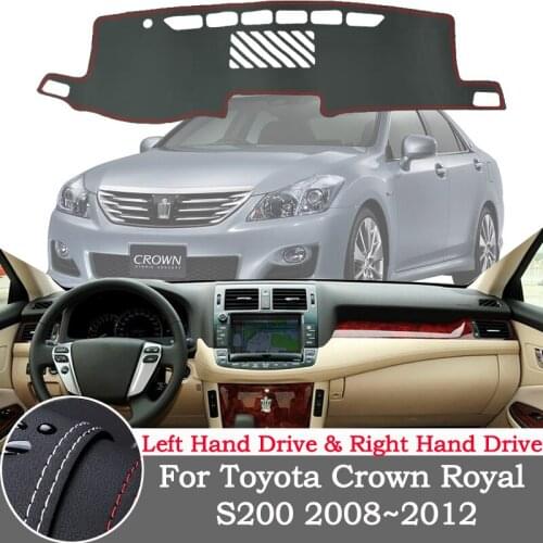 High-quality leather instrument panel protection pad and light-proof pad for Toyota Crown Royal S200 2008~2012 car accessories