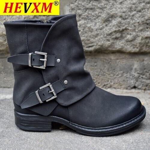 Women Winter Boots Motorcycle Superstar Buckle Boots Women Shoes 2020 Fashion Classic Pu Leather Winter Women Boots Ladies Shoes
