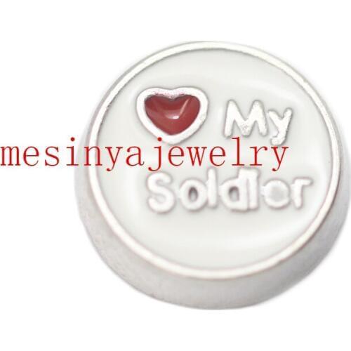 10pcs Love My Soldier Custom Floating Charms For Glass Locket