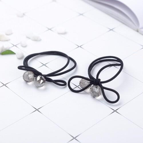 2 Pcs Hair Tie Elastic Hair Bands Rhinestone Headwear Hair Accessories Crystal Beads Hair Rope Rubber