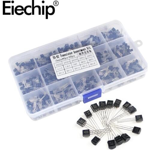 2N2222 2N3904 2N3906 S8050 S8550 S9012 S9013 S9015 S9018 Transistors Box TO-92 Assortment Assorted Kit 15Values*40pcs=600/set