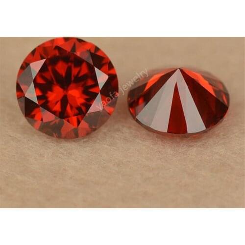 3~20mm High Quality Dark Orange Loose Synthetic Zircon CZ Stone Round Cut Cubic Zirconia Gems Beads For Jewelry Diy