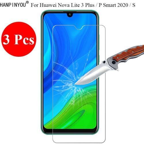 3 Pcs/Lot 9H 2.5D Tempered Glass Screen Protector For Huawei Nova Lite 3 Plus / P smart 2020 / S Protective Film + Clean Tools