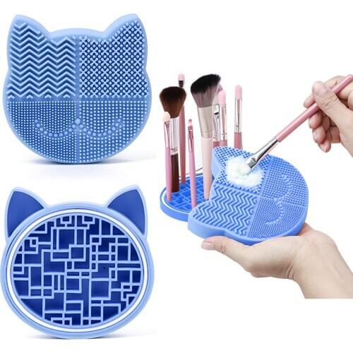 3 in 1 Silicone Makeup Brush Cleaner Mat Makeup Brush Drying Rack Washing Cleaning Pad Beauty Portable Washing Tool For Makeup