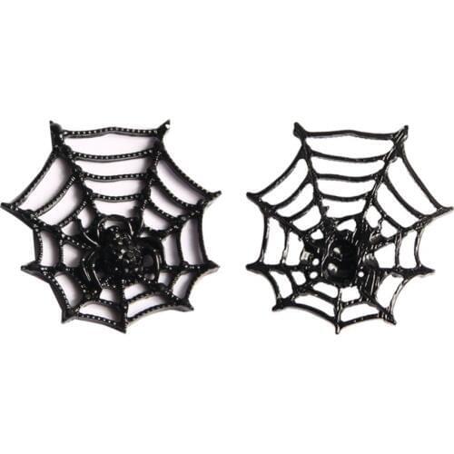 34mm flatback rhinestone spider web button for Halloween 10PCS BTN-5632