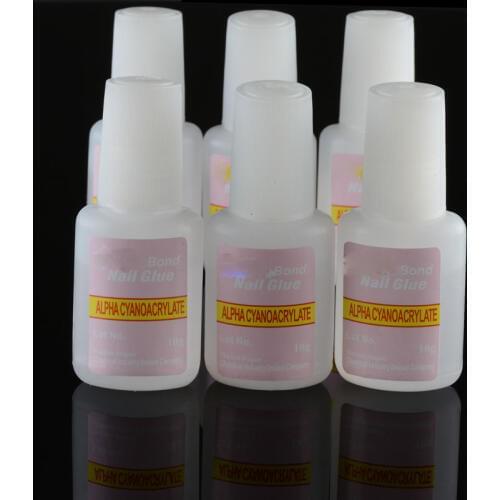 6pcs/set 10g BYB Nail Glue Glitters DIY Nail Art Deco Acrylic Tips Adhesive Tool For nail Rhinestones decoration jewelry