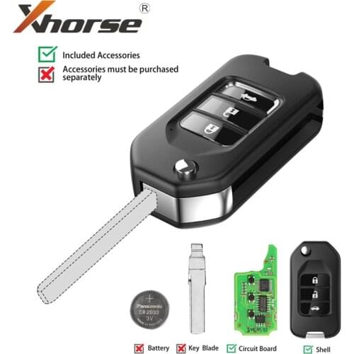 Xhorse VVDI2 XNHO00EN Wireless Universal Remote Key 3 Buttons for Honda Type Transponder Remote Key Maker 10 pcs/lot