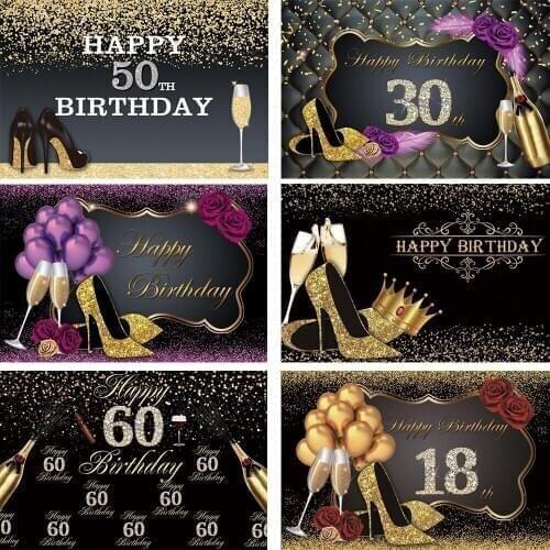 Customizable Adult Birthday Party Background Decoration Sweet 16th 30th Happy Birthday Party Supplies