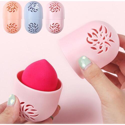 Hallow Beauty Powder Puff Blender Holder Sponge Makeup Egg Drying Case Portable Soft Silicone Cosmetic Blender Sponge Box Holder