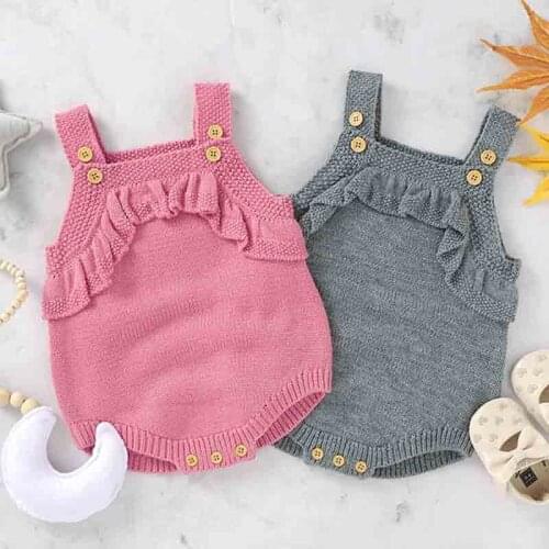 Baby Bodysuits Knitted Sleeveless Toddler Boys Girls Overalls Cute Knit Infant Kids One Piece Baby Jumpsuit
