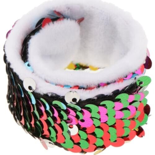 Two-color Reversible Mermaid Bracelet Sequins Slap Wristband Christmas Gifts