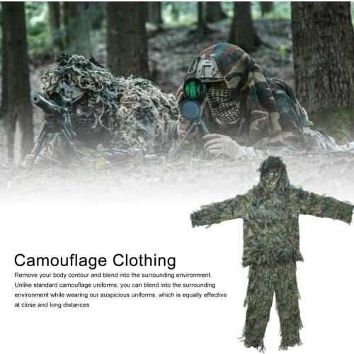 Camouflage Clothing Lightweight Breathable Two-piece Hunting Suit Outdoor Ghillie Suit Jungle Suit CS Training For Men Women Kid