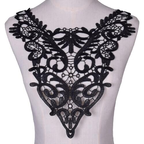 Lace Neckline Collar Lace Fabric TrimDIY Embroidery Fake Collar Applique Sewing Guipure Wedding Neckline Decorate