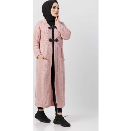 MFS5040 Womens Clothing HOODED KNITWEAR CARDIGAN Hijab clothing Muslim Dress Outwear for women New season Turkey Dubai