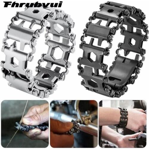 29 in 1 Multi Tool Bracelets Multifunction Repair Bracelet Stainless Steel Screwdriver Wrench Bicycle Camping Emergency Kit