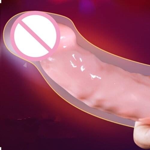 Dildo Penis Sleeve Comdom Penis Extender Sleeve Reusable Condoms Rubber Dick Male Cock Extender Dildo Enhancer for Men