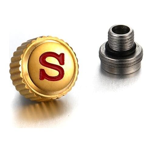 Mod Diy SKX007 Watch Crown Double Gasket Engraved Signed 'S' Mod Silver Black Gold Fit For Seiko 6105 Watch Movement