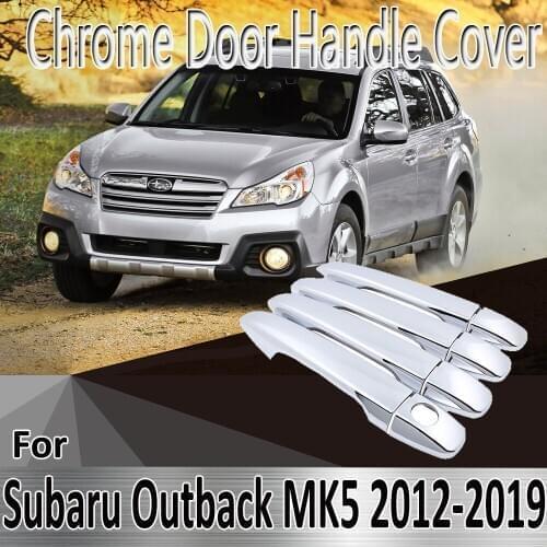 For Subaru Outback MK5 2012~2019 2013 2014 2015 2016 2017 Stickers Decoration Chrome Door Handle Cover Refit Car Accessories
