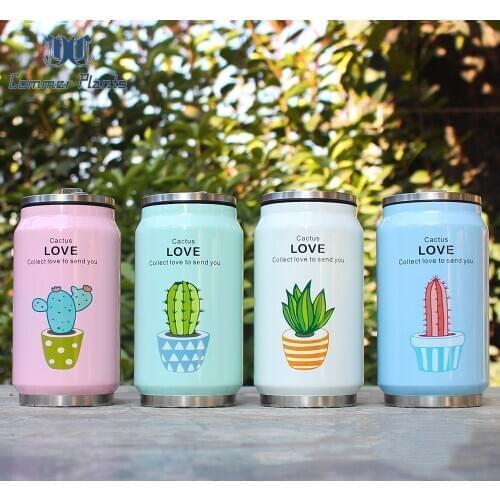New stainless steel vacuum cans fashion portable straw cups thermos cola bottles boys and girls portable straw cups gift