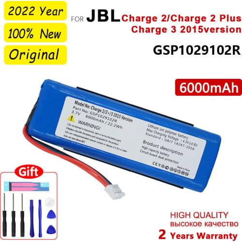 New 6000mAh GSP1029102R Battery for JBL Charge 2 Plus,Charge 2+,charge 3 2015 Version P763098 GSP1029102 Batteries