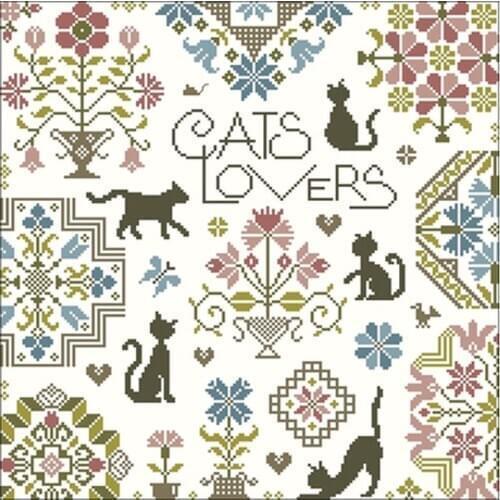 Jigsaw Kitten Garden patterns Counted Cross Stitch 11CT 14CT 18CT DIY Chinese Cross Stitch Kit Embroidery Needlework Sets