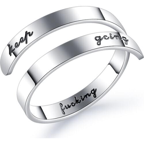 Personalized Gift Customize Engraved Name Stainless Steel Adjustable Rings for Women Anniversary Jewelry
