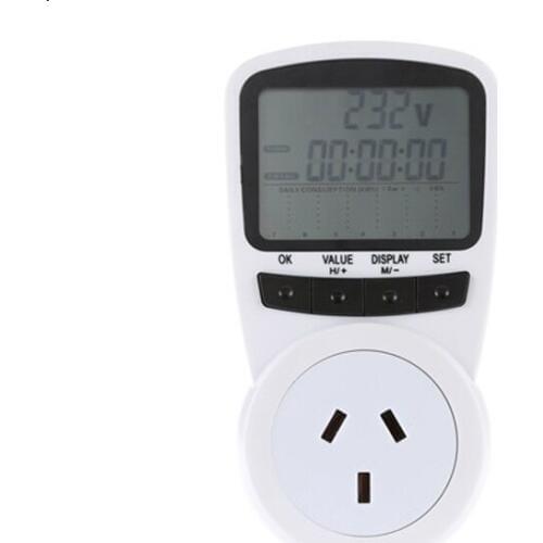 LCD AU Plug Socket Energy Meter Electricity Watt Voltage Amps Usage Frequency Monitor Analyzer Power Manage