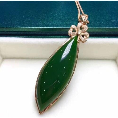 S925 silver inlay and Tianbi jade clavicle chain style fashion, beautiful and generous2950