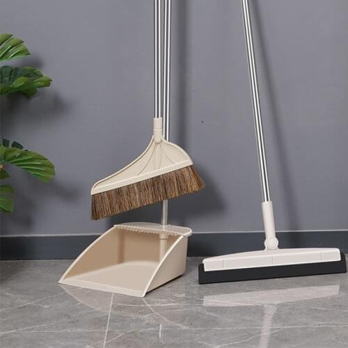 Mane Broom and Dustpan Set Floor Dust Cleaning Sweeper Magic Brush Water Wiper Kitchen Bathroom Toilet Garbage Collector Trash
