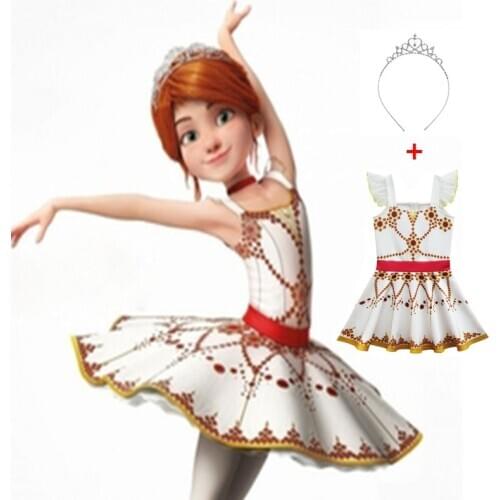 Kids Girls Cosplay Leotard Ballerina Felicie Tutu Ballet Dress Ruffled Square Neckline Ballet Dance Gymnastics Leotard for Girls