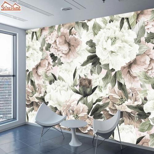 Papel de parede Vintage Wallpapers for Living Room 3 d Wall Papers Home Decor Paper 3d Mural Wallpaper Walls Rolls Floral Rose