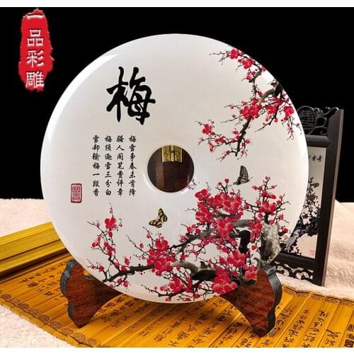 Retro high-grade jade buckle ornaments ornaments decoration crafts creative study Home Furnishing wine jade buckle