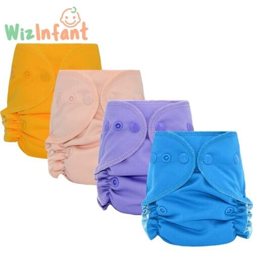 Happy Flute Organic Cotton Newborn AIO Cloth Diapers Nappy With 3 Layers Of Micro Fiber Sewn Inside Insert