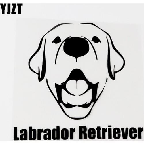 YJZT 14.7CM×13.6CM Labrador Retriever Vinyl Animal Car Sticker Decal Black/Silver 8C-0667