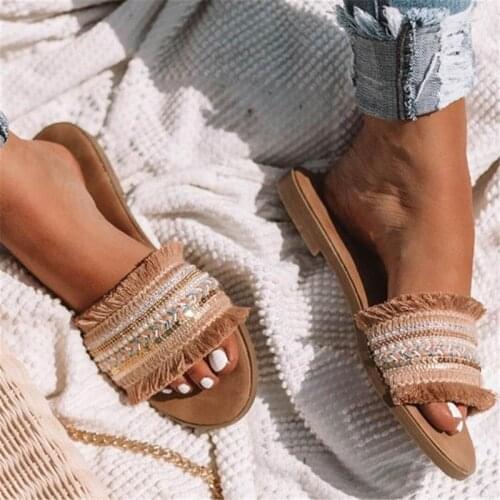 Women Slippers 2020 Summer New Rome Retro Sandals Woman Shoes Flat Casual Shoes Female Slip on Slides Plus Size Sandalias Mujer