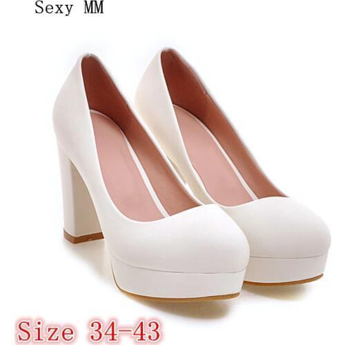 Women High Heel Shoes Platform Pumps Woman Thin High Heels Party Wedding Shoes Ladies Kitten Heels Plus Size 34 - 40 41 42 43