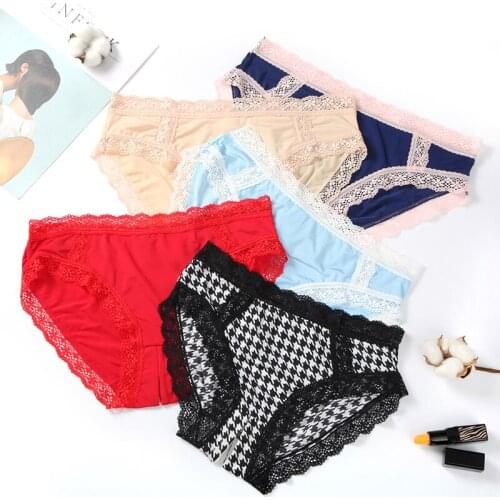 6 colors Gift beautiful lace Womens Sexy lingerie Thongs G-string Underwear Panties Briefs Ladies T-back 5pcs/Lot