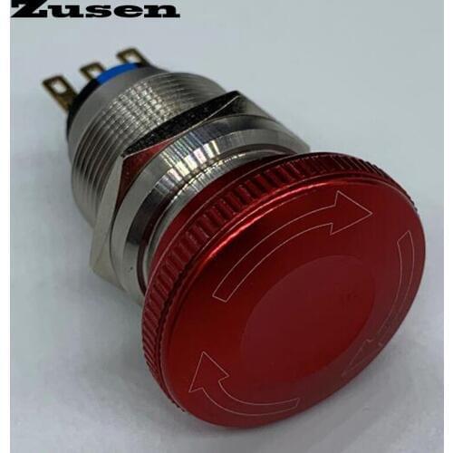 Zusen 22mm metal emergency switch push button switch ZS22-11T/S